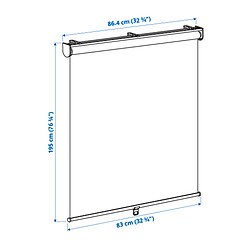 Ilustración de medidas - SKOGSKLÖVER persiana enrollable