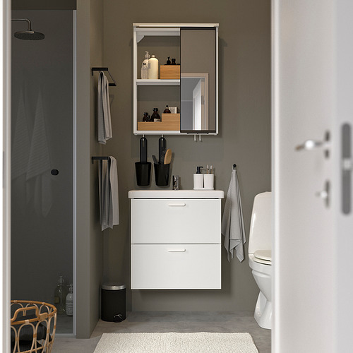 ENHET, Bathroom furniture set with PILKÅN tap. 2 of 5 open dialog