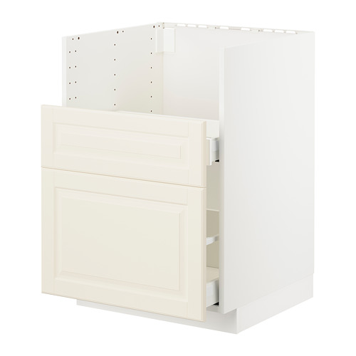 Mueble de cocina METOD en blanco roto con diseño de paneles, 3 cajones, estructura robusta.