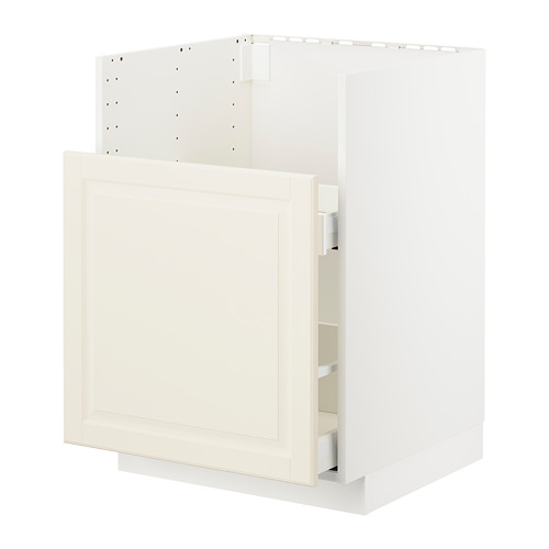 Mueble de cocina METOD blanco con cajón liso, melamina y tableros de partículas, blanco roto, estilo tradicional.