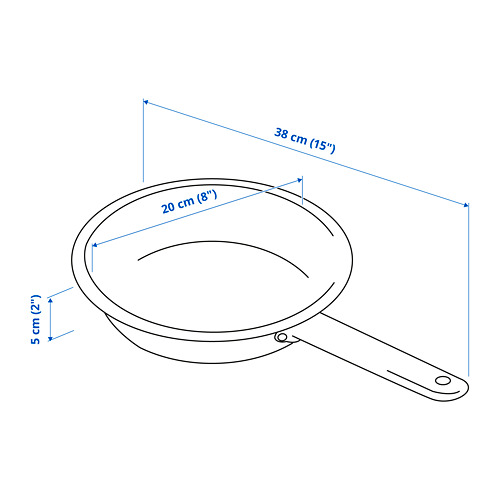 Ilustración con medidas del producto: IKEA 365+.