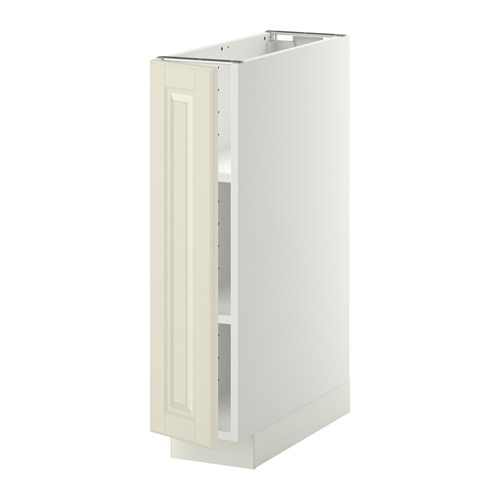 Mueble de cocina METOD blanco, puertas bodbyn en blanco roto, bordes rectangulares biselados.