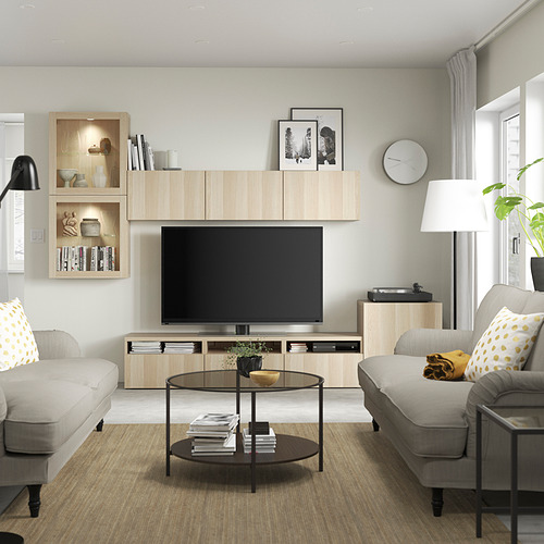 BESTÅ, TV storage combination with drawer runner, push-open. 3 of 12 open dialog