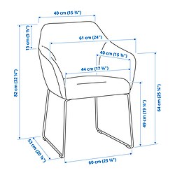 Ilustración de medidas - MÖRBYLÅNGA/TOSSBERG mesa y 6 sillas