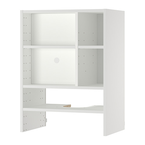 Armario de pared blanco METOD: elegante armario rectangular de varios estantes con estructura robusta, acabado en melamina.