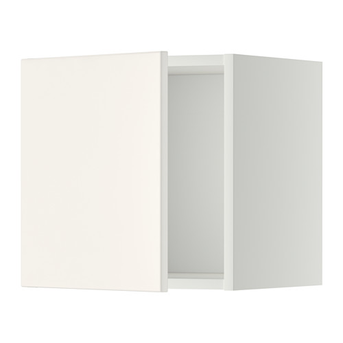 Un mueble de cocina METOD de ikea en color blanco, de diseño liso y rectangular con una sola puerta.