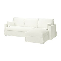 HYLTARP, sofá 3 plazas con chaiselongue derecha, Hallarp blanco