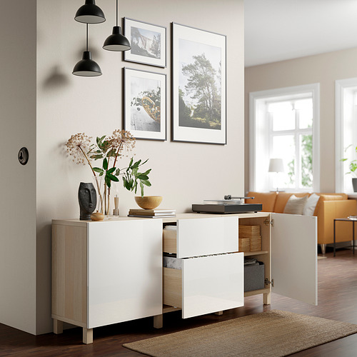 BESTÅ, sideboard with drawer runner, soft-closing. 2 of 7 open dialog
