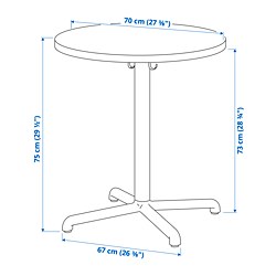 Measurement Illustration - STENSELE/ODGER table and 2 chairs