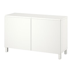 BESTÅ, storage combination with doors Selsviken, White / Västerviken white