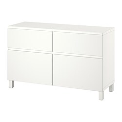 BESTÅ, storage combination w doors/drawers, White / Västerviken white