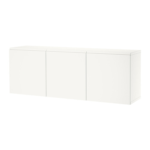 BESTÅ, wall-mounted sideboard with doors 1 of 5 open dialog