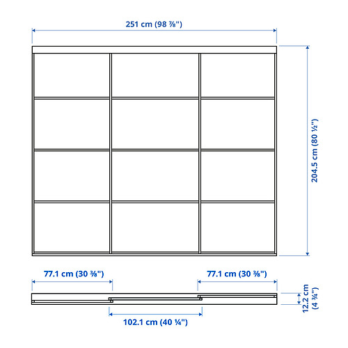 Ilustración con medidas del producto: SKYTTA.