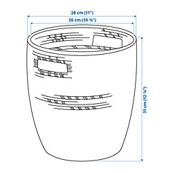 Measurement Illustration - RÅGKORN plant pot