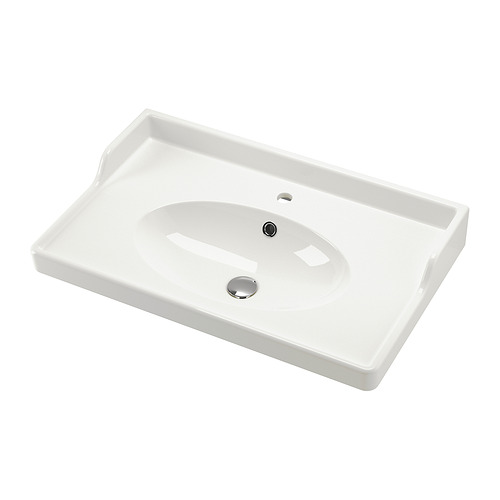 Fregadero de cerámica blanca RUTSJÖN, rectangular, diseño moderno.