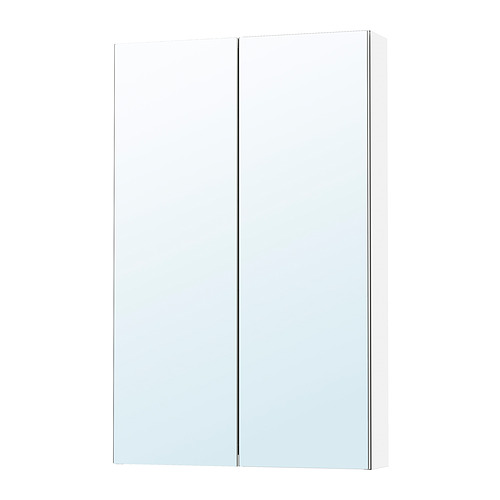 Mueble de pared Letta, espejado, blanco, rectangular, diseño moderno.