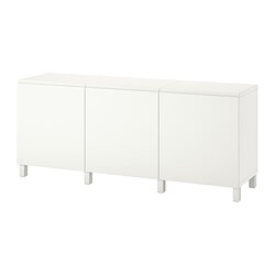 BESTÅ, storage combination with doors, White / Västerviken white