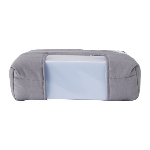 Colchón de espuma LYCKSELE LÖVÅS gris, rectangular, funda con cremallera.