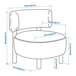 Measurement Illustration - STOCKHOLM 2025 armchair