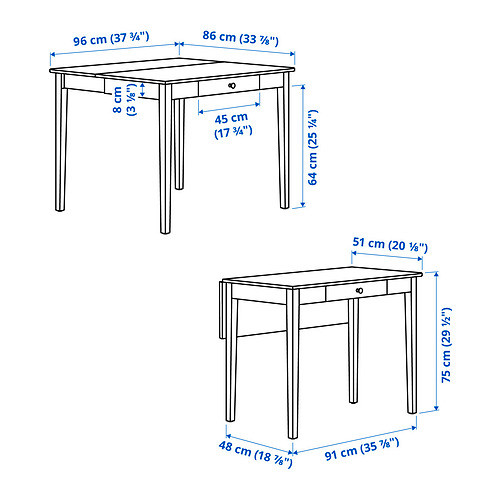 IDANÄS, drop-leaf table 8 of 8 open dialog