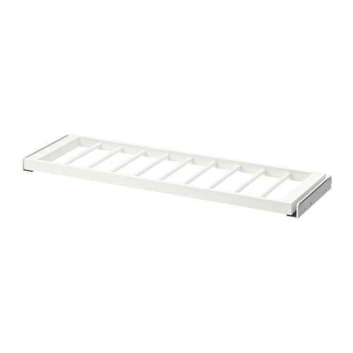 Percha para pantalones KOMPLEMENT, blanca, metal, rectangular, diseño minimalista.