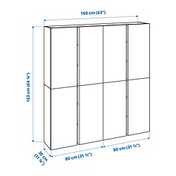 Ilustración de medidas - IVAR Armario de pared con puertas