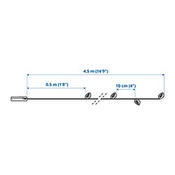 Ilustración de medidas - STRÅLA cadena iluminación LED+40 bombillas