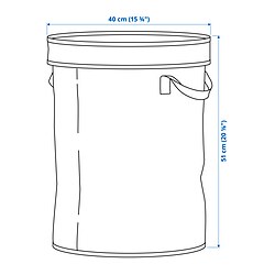 Measurement Illustration - DIMPA sorting bag with lid