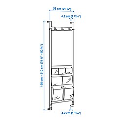 Ilustración de medidas - KOMPISHÄNG gancho para puerta