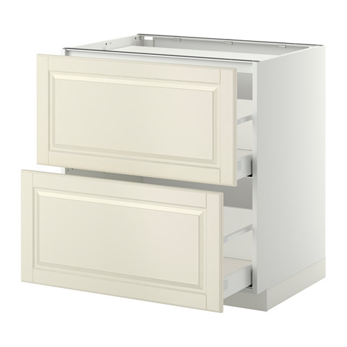 Mueble bajo de cocina METOD: blanco roto, de madera, rectangular, 2 cajones.