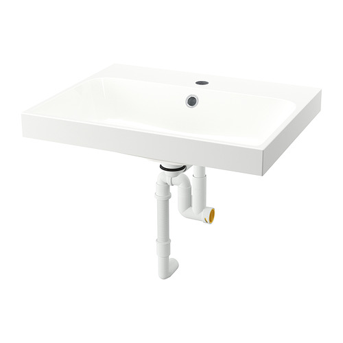 BACKSJÖN fregadero blanco, mármol, rectangular, diseño moderno, minimalista.