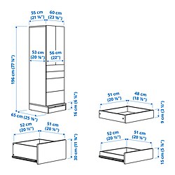 Ilustración de medidas - SMÅSTAD/UPPFÖRA closet