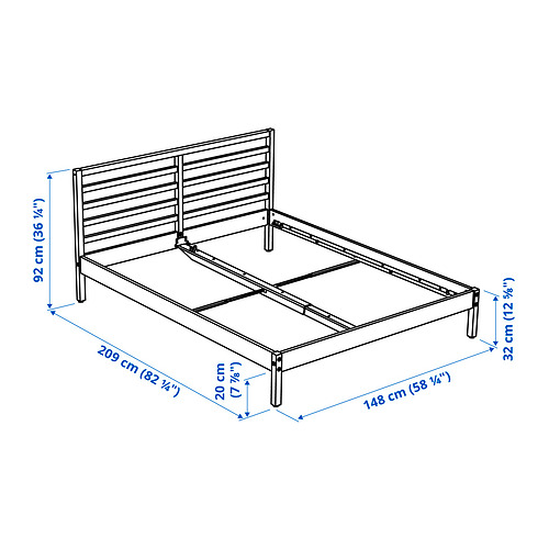Ilustración con medidas del producto: TARVA.