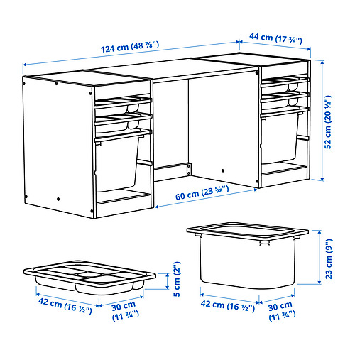 TROFAST, desk with mesh storage boxes and trays. 7 of 7 open dialog