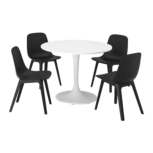 ikea-santo-domingo-docksta-odger-mesa-redonda-y-4-sillas-blanco