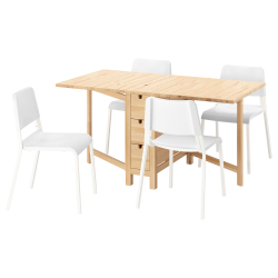 NORDEN/KYRRE, Gateleg table and 4 stools, Teodores white