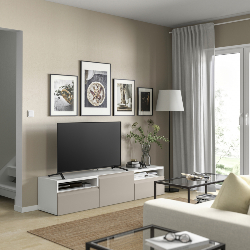 BESTÅ, TV unit with drawer runner, soft-closing. 2 of 8 open dialog