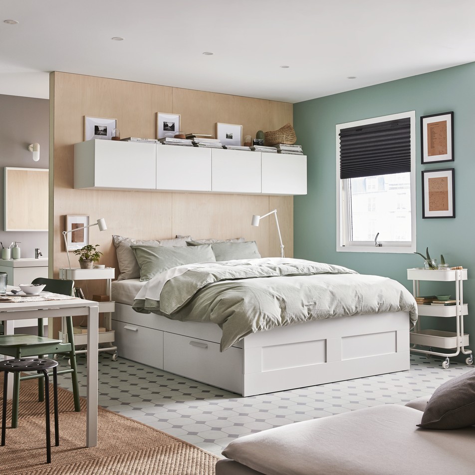 BRIMNES, bed with storage. 3 of 9 open dialog