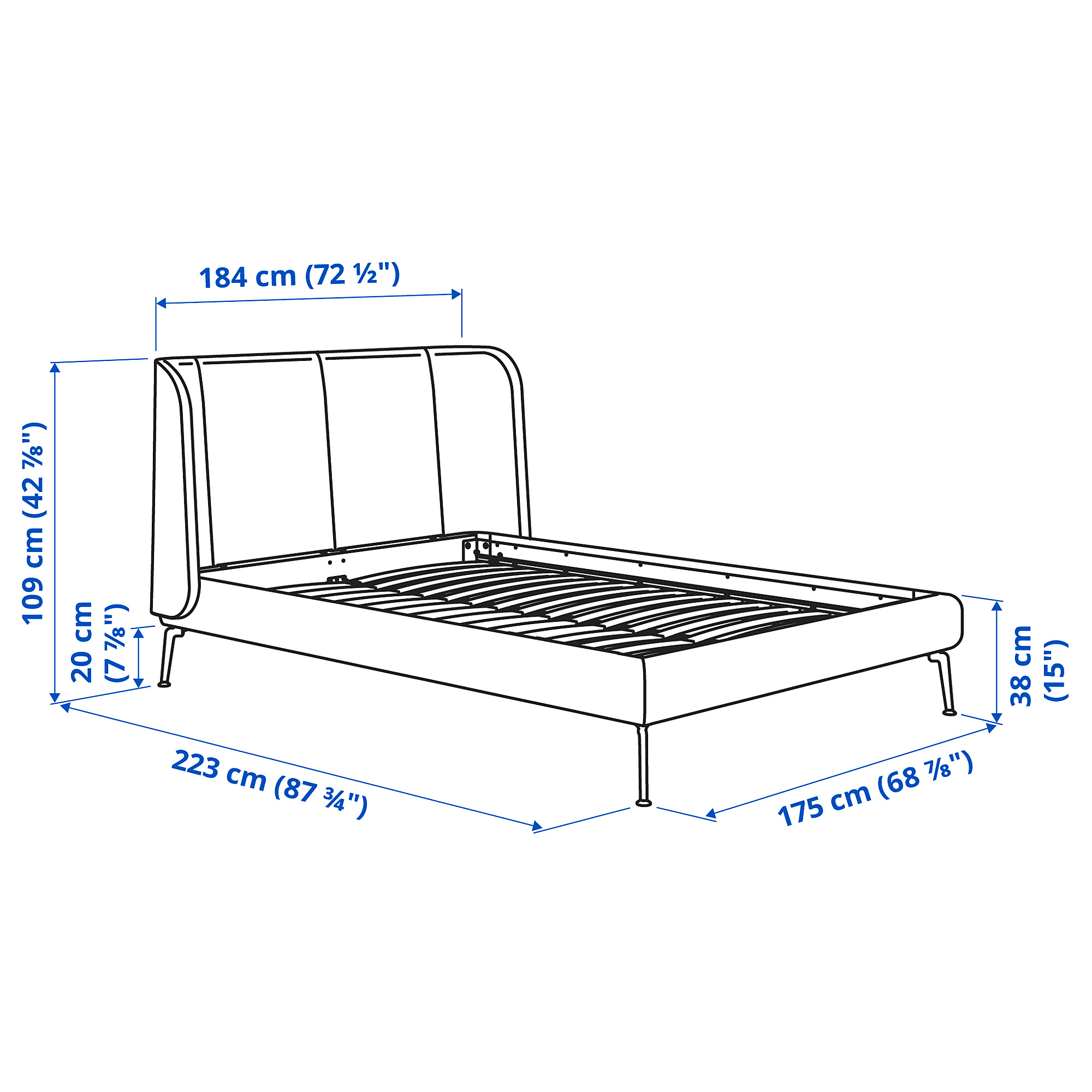 TUFJORD, upholstered bed. 11 of 11 open dialog