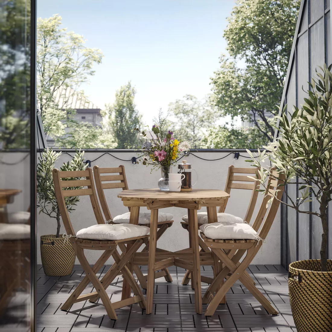 IKEA Puerto Rico ASKHOLMEN gateleg table, outdoor, dark brown