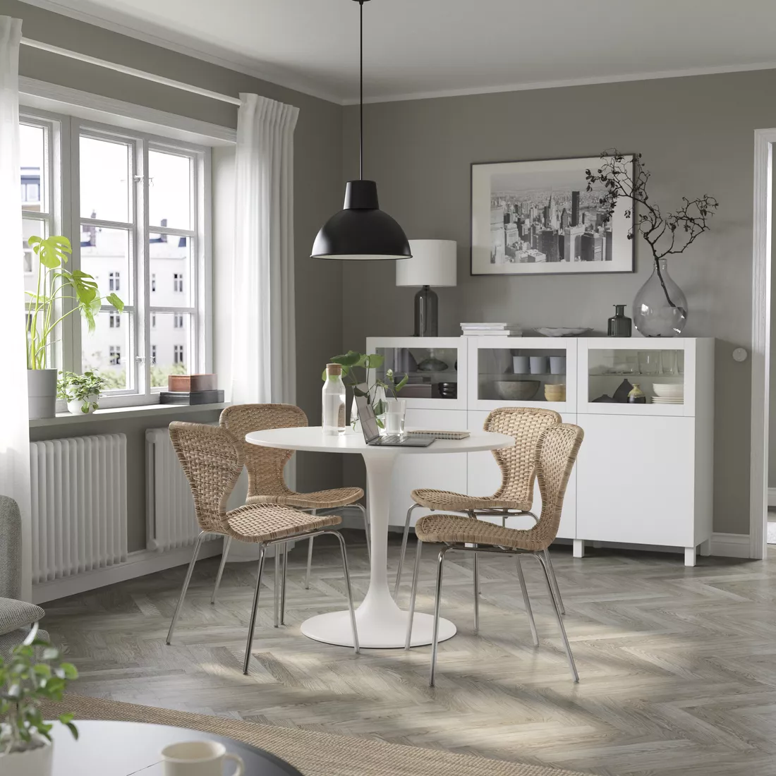 IKEA Santo Domingo - DOCKSTA round dining table, white, Ø40 1/2 