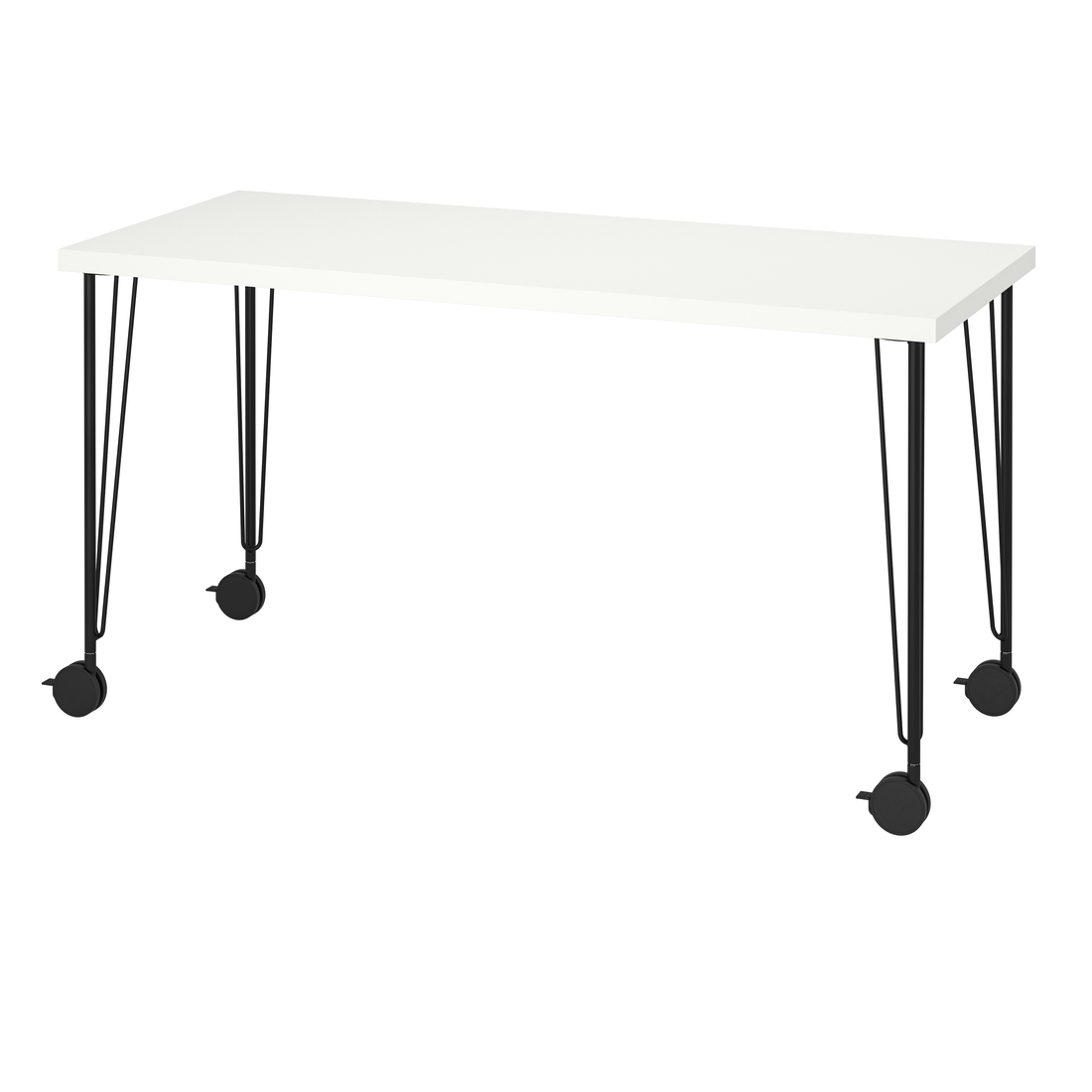 LAGKAPTEN/KRILLE, desk, White / black