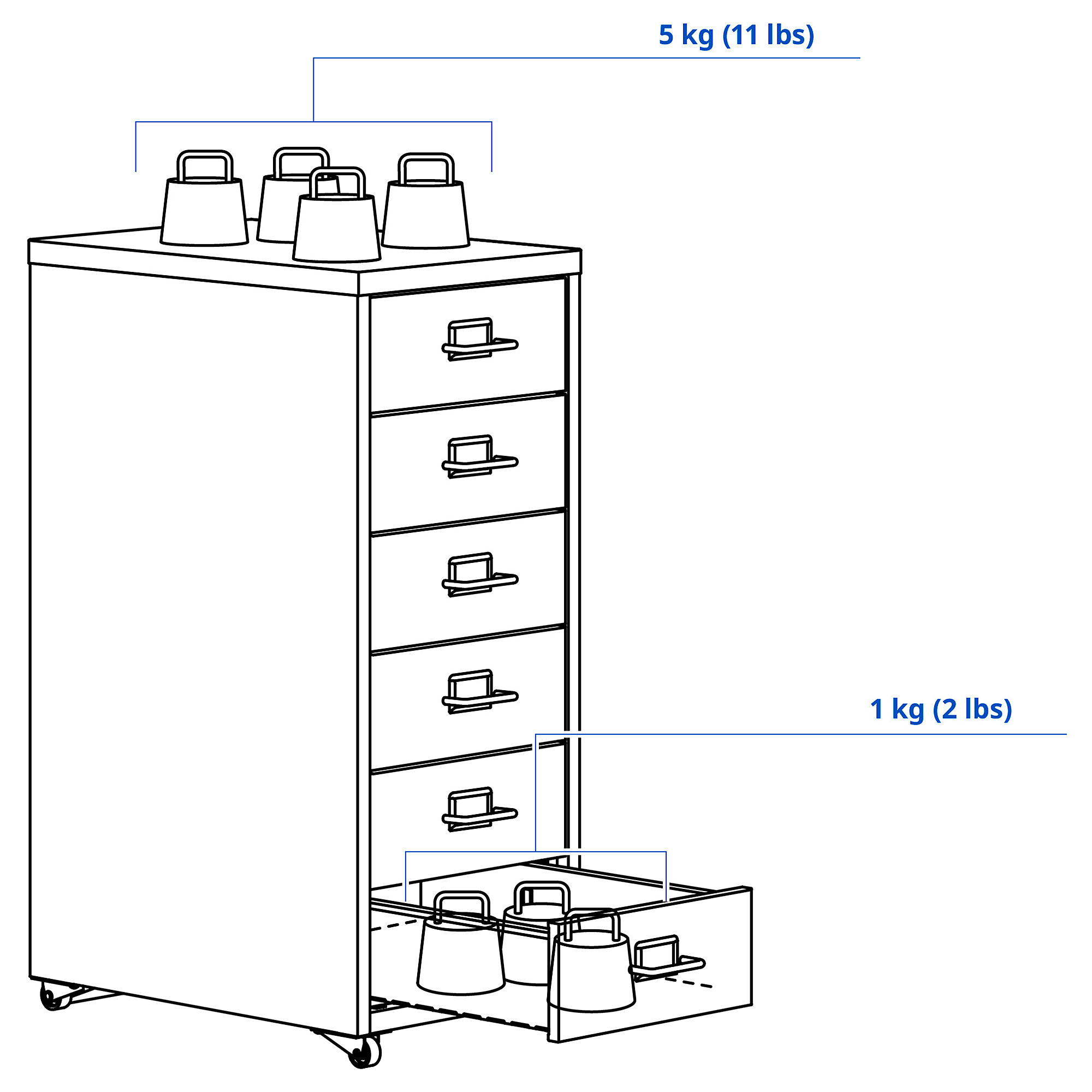 HELMER, cajonera con ruedas 7 de 7 open dialog