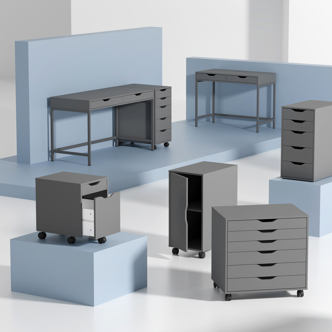 ALEX, storage unit on casters. 6 of 7 open dialog