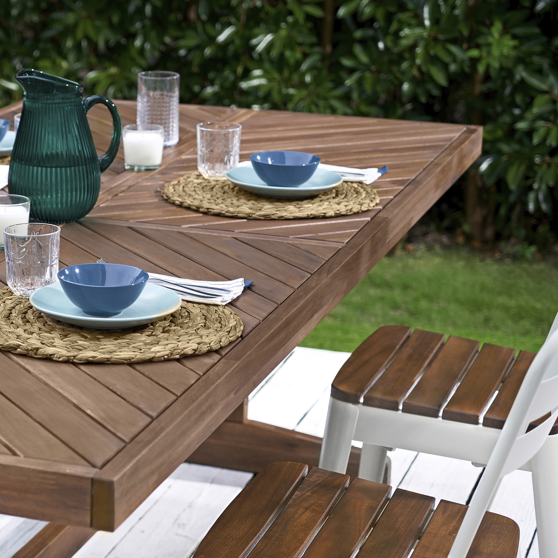 NORRMANSÖ, table with 3 chairs and 2 benches. 2 of 5 open dialog