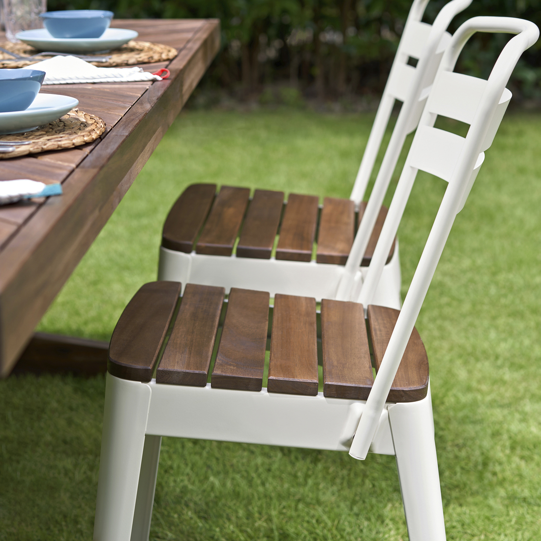 NORRMANSÖ, table with 3 chairs and 2 benches. 4 of 5 open dialog