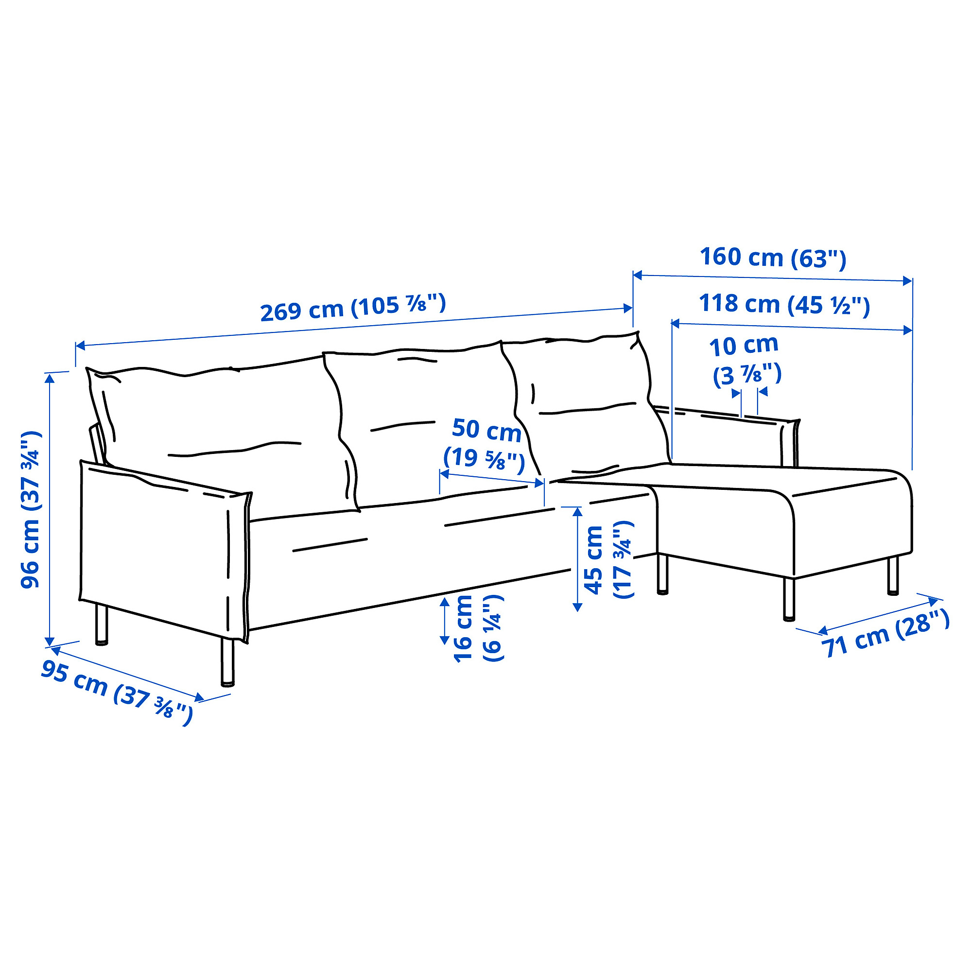 MANNARP, 4 seat sofa with chaise longue. 11 of 11 open dialog