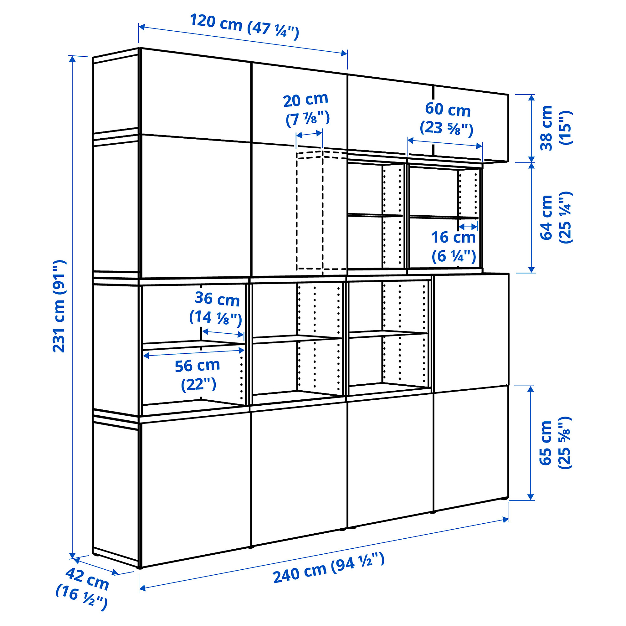 BESTÅ, storage combination with doors. 4 of 4 open dialog