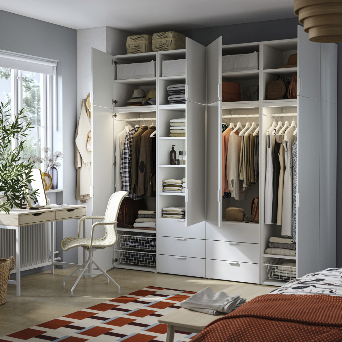 PLATSA, wardrobe with 8 doors and 6 drawers. 3 of 3 open dialog