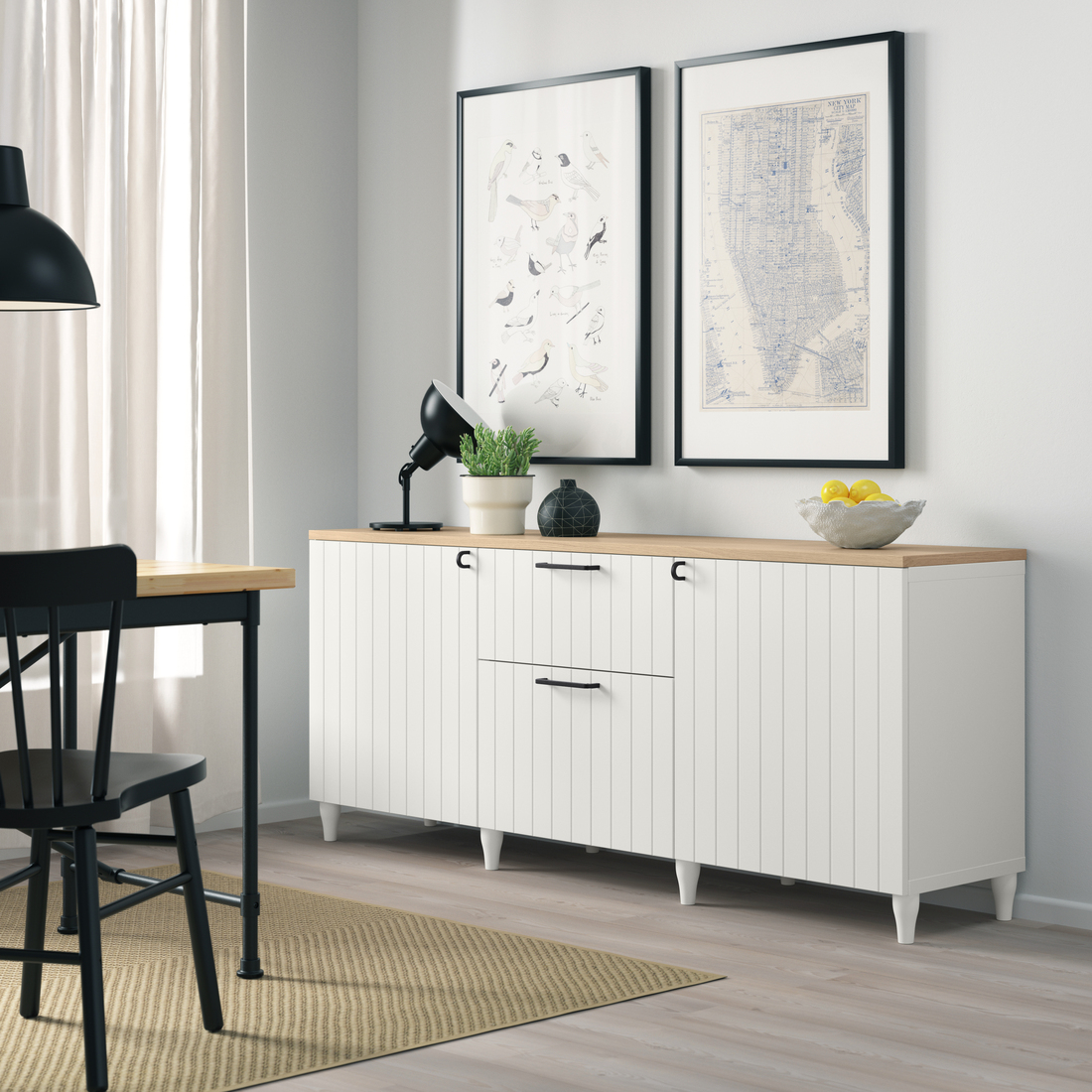 BESTÅ, sideboard with drawers drawer runner, soft-closing. 2 of 6 open dialog